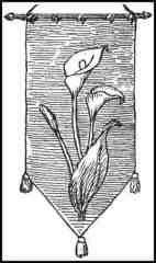 The calla lily banner made in raised embroidery