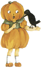 victorian clipart halloween dressed as pumpkin