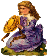 Victorian girl with hat clipart