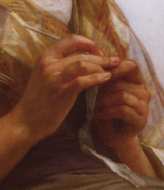 hands embroidering